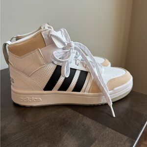 Adidas White, Tan, and Black Sneakers - men’s 6, women’s 7.5